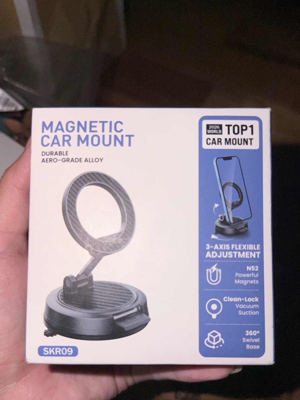 Amazon Magnetic Car Mount - White/Blue Packaging